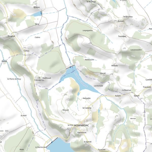 Plan cartographique de Lac de Cassagnaou