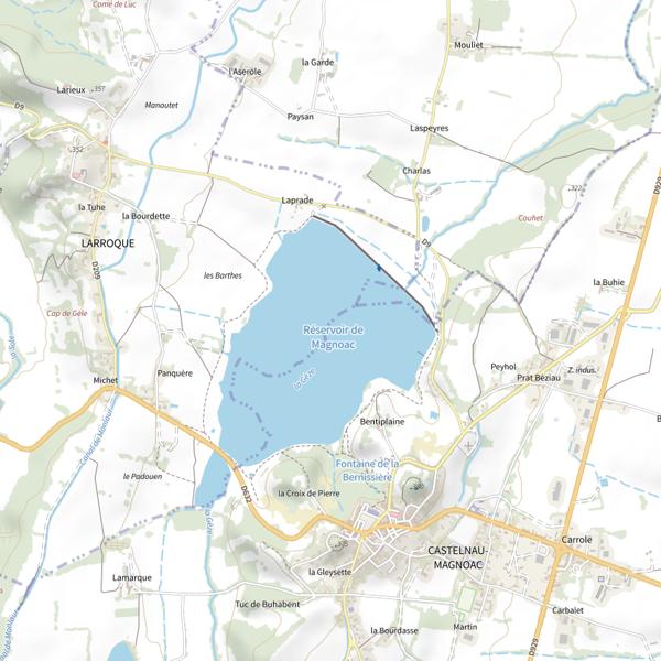 Plan cartographique de Lac de Castelnau-Magnoac