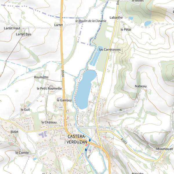 Plan cartographique de Lac de Castéra-Verduzan