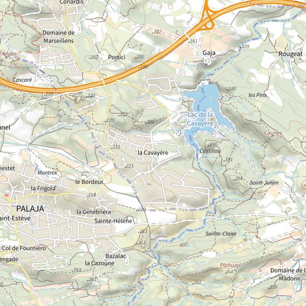Plan cartographique de Lac de Cavayère
