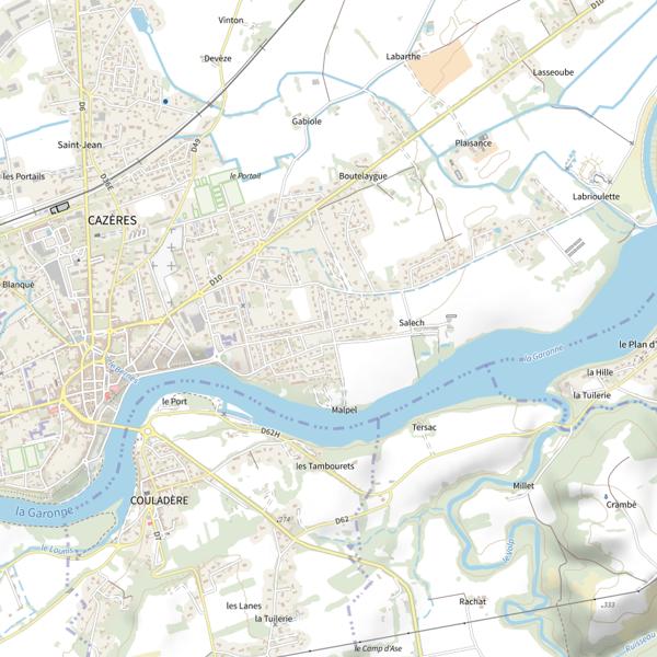 Plan cartographique de Lac de Cazères