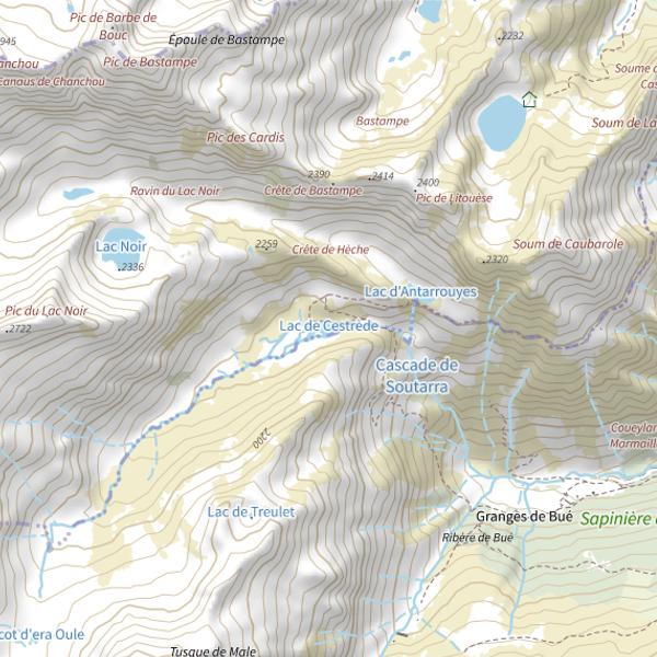 Plan cartographique de Lac de Cestrède