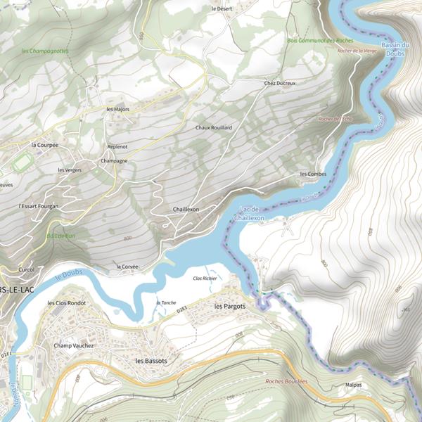 Plan cartographique de Lac de Chaillexon