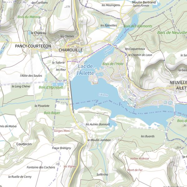 Plan cartographique de Lac de Chamouille