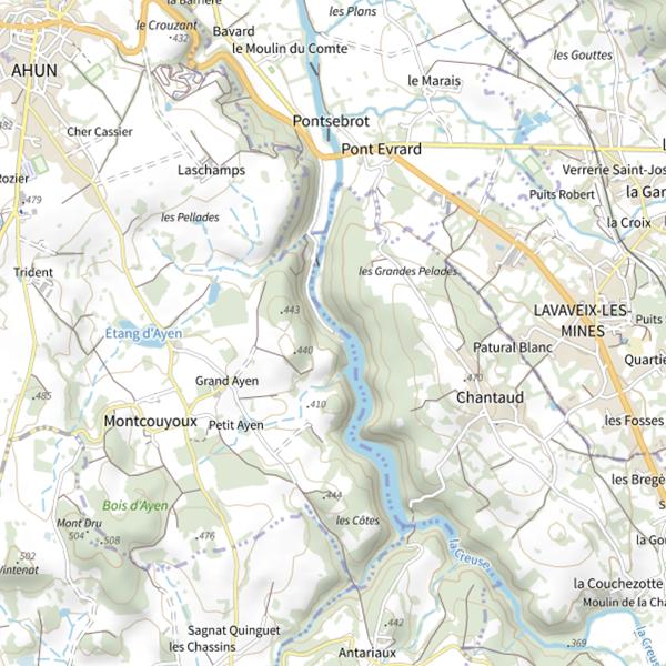 Plan cartographique de Lac de Chantegrelle