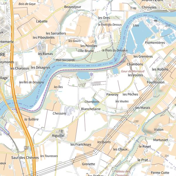 Plan cartographique de Lac de Châteauneuf