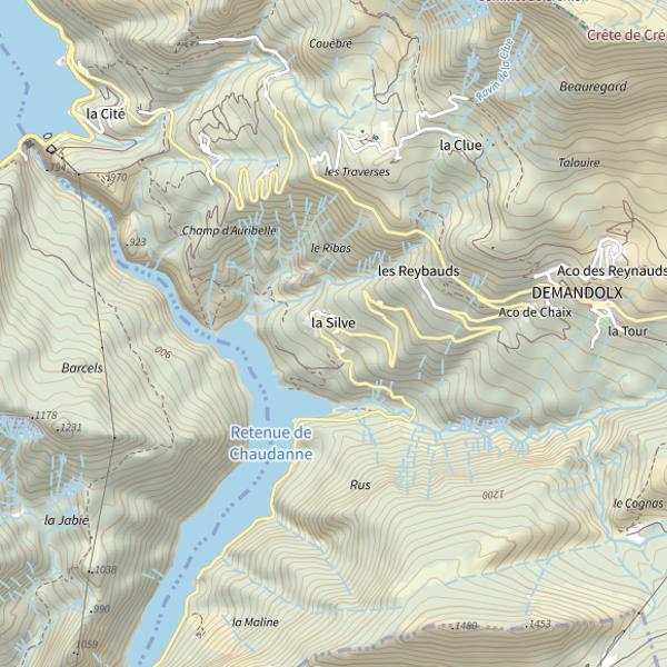 Plan cartographique de Lac de Chaudanne