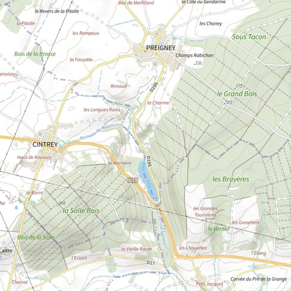 Plan cartographique de Lac de Cintrey