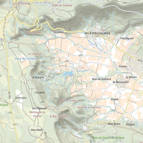 Plan cartographique de Lac de Claret