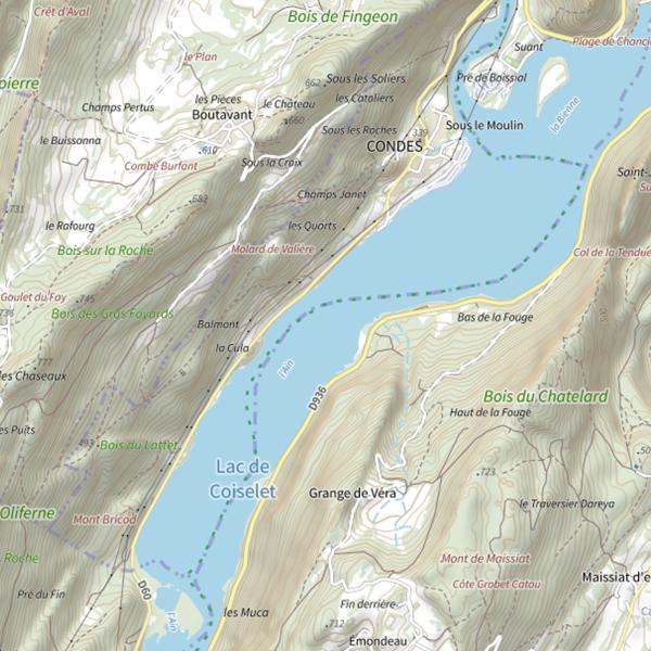 Plan cartographique de Lac de Coiselet