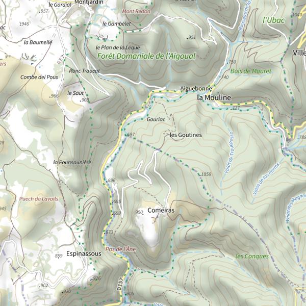 Plan cartographique de Lac de Comeiras