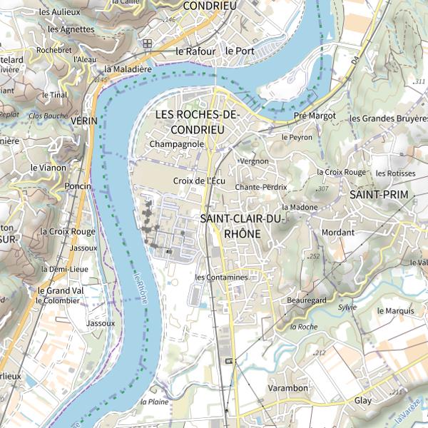 Plan cartographique de Lac de Condrieu