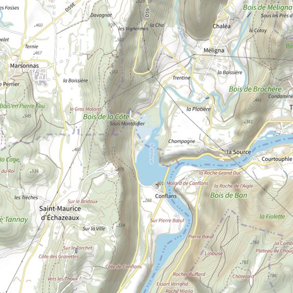 Plan cartographique de Lac de Conflans