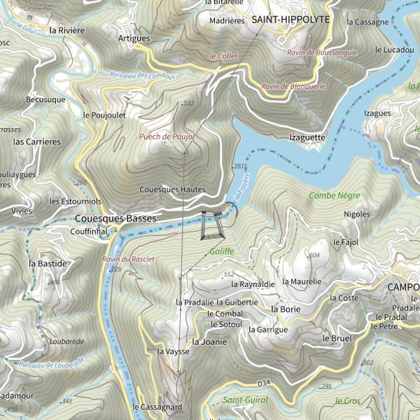 Plan cartographique de Lac de Couesque