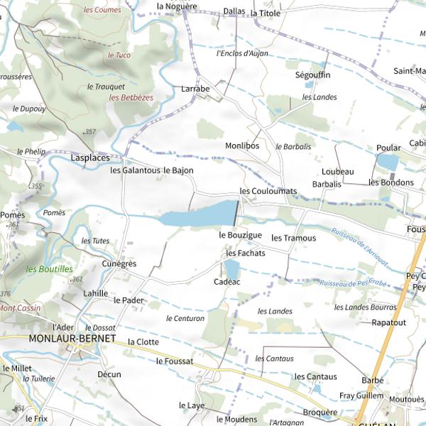 Plan cartographique de Lac de Coulomats