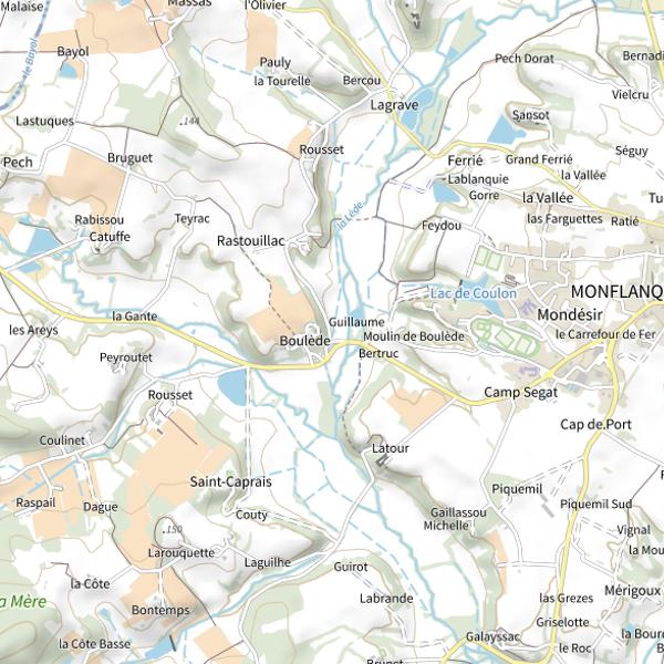 Plan cartographique de Lac de Coulon