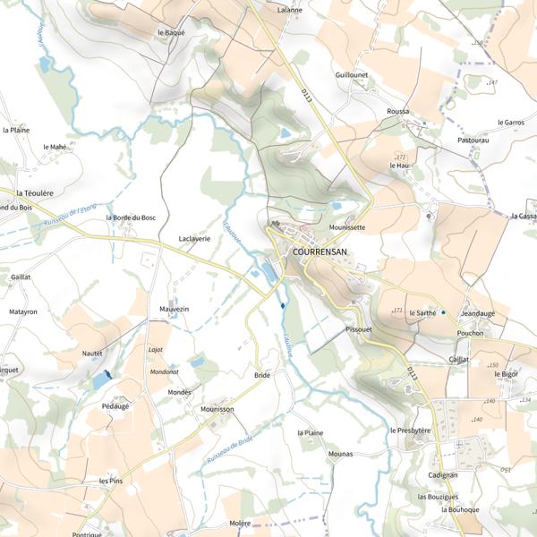 Plan cartographique de Lac de Courrensan