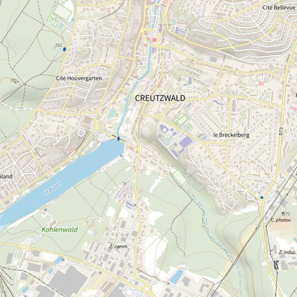 Plan cartographique de Lac de Creutzwald