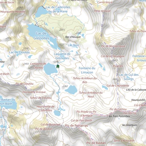 Plan cartographique de Lac de Cul des Gourgs