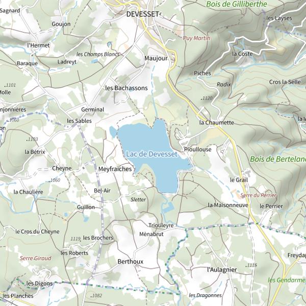 Plan cartographique de Lac de Devesset