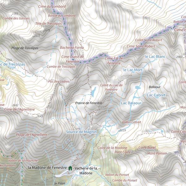 Plan cartographique de Lac de Fenestre