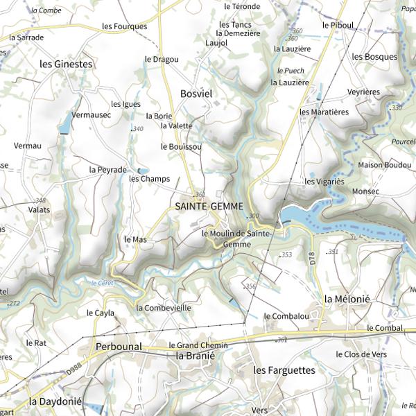 Plan cartographique de Lac de Fontbonne