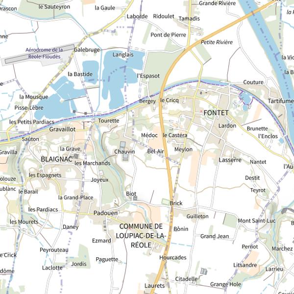 Plan cartographique de Lac de Fontet