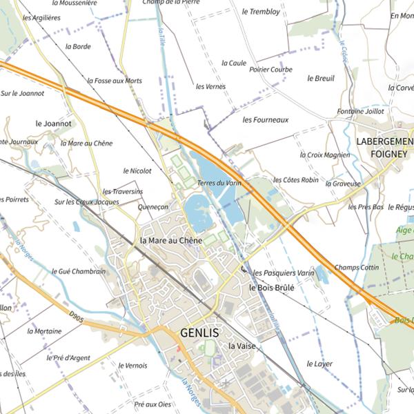 Plan cartographique de Lac de Genlis