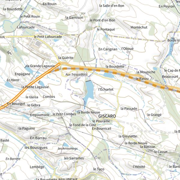 Plan cartographique de Lac de Gimont 2