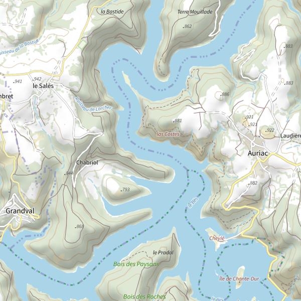 Plan cartographique de Lac de Grandval