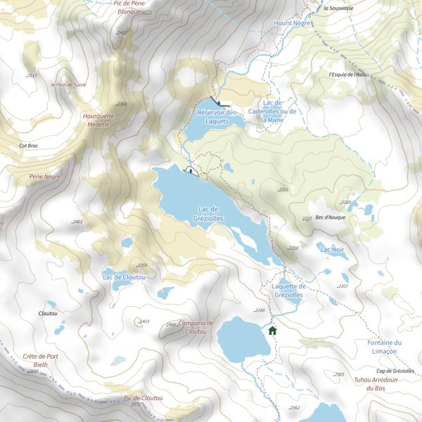 Plan cartographique de Lac de Gréziolles