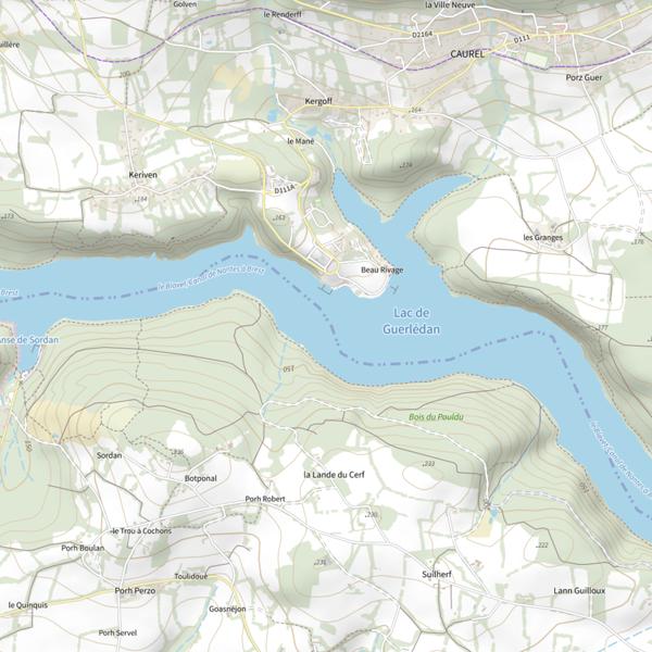 Plan cartographique de Lac de Guerlédan