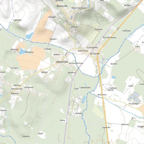 Plan cartographique de Lac de Guitard