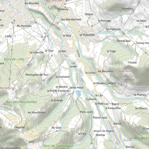 Plan cartographique de Lac de Javen