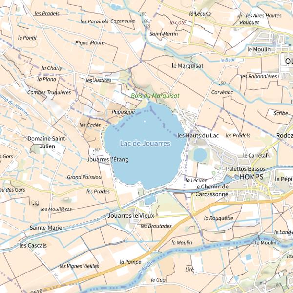 Plan cartographique de Lac de Jouarres