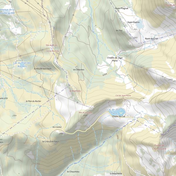 Plan cartographique de Lac de Joux Plane
