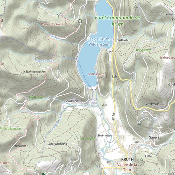 Plan cartographique de Lac de Kruth Wildenstein