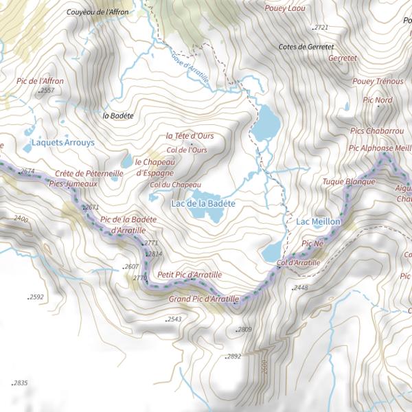 Plan cartographique de Lac de la Badéte