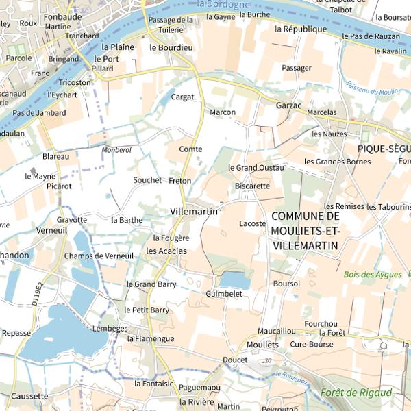 Plan cartographique de Lac de la Cadie