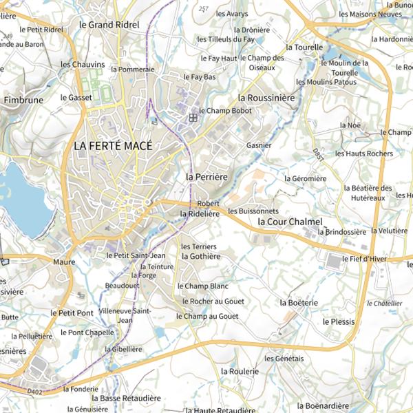 Plan cartographique de Lac de La Ferté Macé