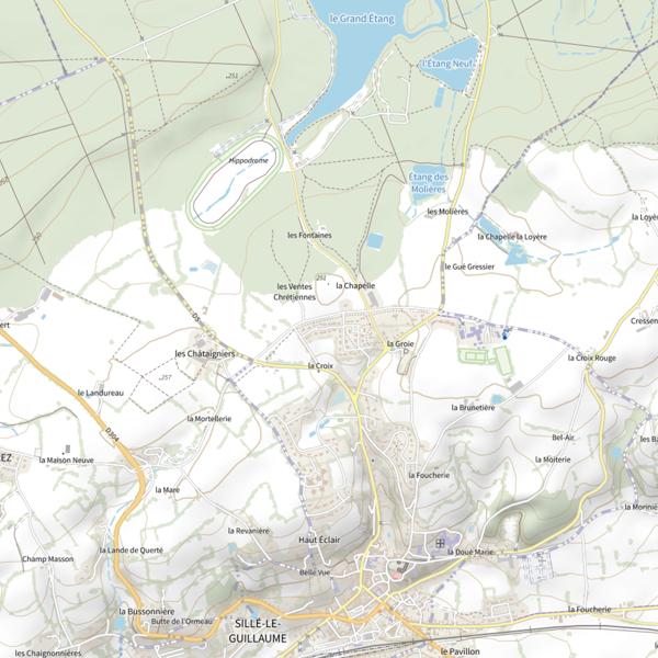 Plan cartographique de Lac de la Forêt de Sillé