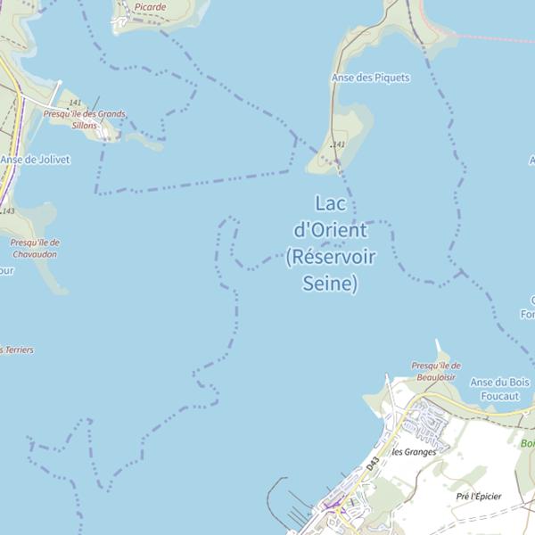 Plan cartographique de Lac de la Forêt d'Orient