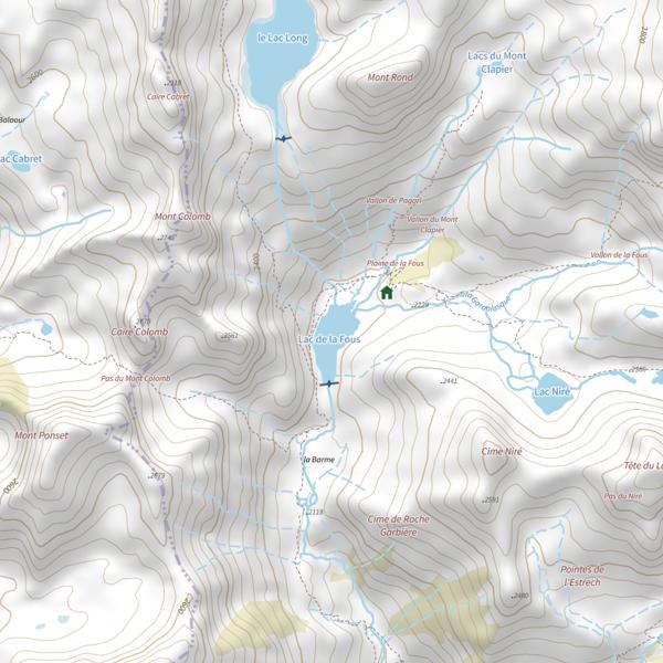 Plan cartographique de Lac de la Fous