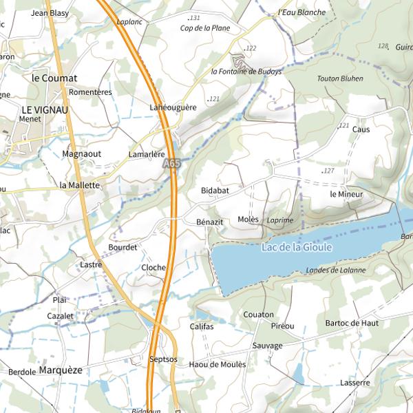 Plan cartographique de Lac de la Gioule
