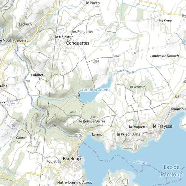 Plan cartographique de Lac de la Gourde