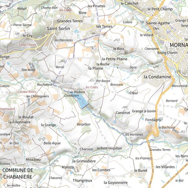 Plan cartographique de Lac de la Madone