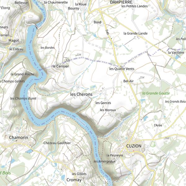 Plan cartographique de Lac de la Roche aux Moines