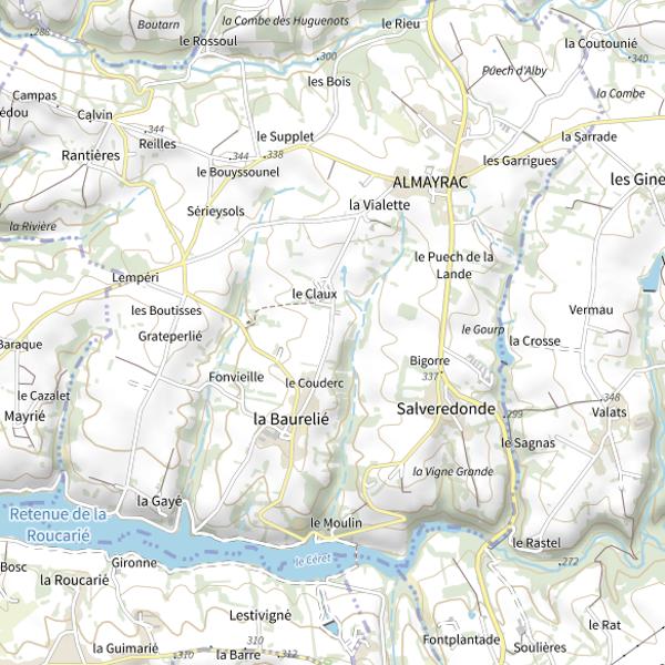 Plan cartographique de Lac de la Roucarie