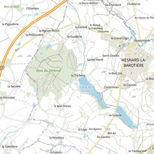 Plan cartographique de Lac de la Tricherie