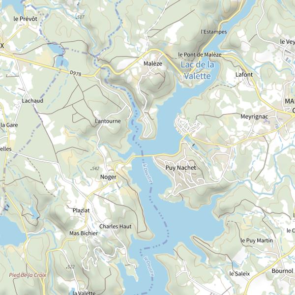 Plan cartographique de Lac de la Valette (Marcillac la Croisille)